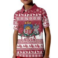 Latvia Christmas Kid Polo Shirt Priecigus Ziemassvetkus - Wonder Print Shop