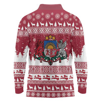 Latvia Christmas Long Sleeve Polo Shirt Priecigus Ziemassvetkus - Wonder Print Shop