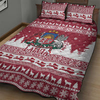 Latvia Christmas Quilt Bed Set Priecigus Ziemassvetkus - Wonder Print Shop