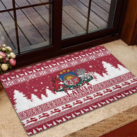Latvia Christmas Rubber Doormat Priecigus Ziemassvetkus - Wonder Print Shop
