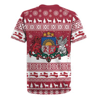 Latvia Christmas Rugby Jersey Priecigus Ziemassvetkus - Wonder Print Shop