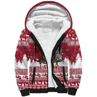 Latvia Christmas Sherpa Hoodie Priecigus Ziemassvetkus - Wonder Print Shop