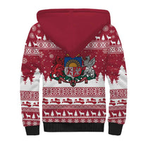 Latvia Christmas Sherpa Hoodie Priecigus Ziemassvetkus - Wonder Print Shop