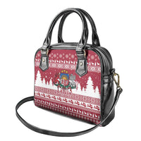 Latvia Christmas Shoulder Handbag Priecigus Ziemassvetkus - Wonder Print Shop