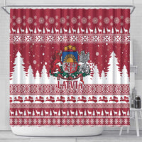 Latvia Christmas Shower Curtain Priecigus Ziemassvetkus - Wonder Print Shop