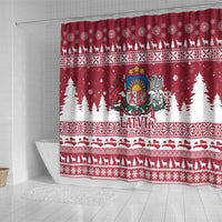 Latvia Christmas Shower Curtain Priecigus Ziemassvetkus - Wonder Print Shop