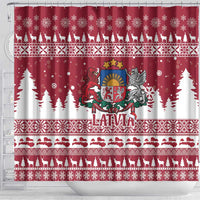 Latvia Christmas Shower Curtain Priecigus Ziemassvetkus - Wonder Print Shop