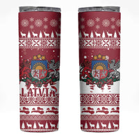 Latvia Christmas Skinny Tumbler Priecigus Ziemassvetkus - Wonder Print Shop