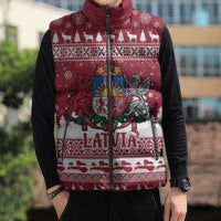 Latvia Christmas Sleeveless Puffer Jacket Priecigus Ziemassvetkus - Wonder Print Shop