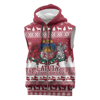 Latvia Christmas Sleeveless Zip Hoodie Priecigus Ziemassvetkus - Wonder Print Shop
