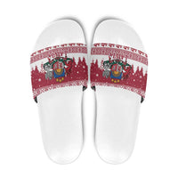 Latvia Christmas Slide Sandals Priecigus Ziemassvetkus - Wonder Print Shop