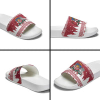 Latvia Christmas Slide Sandals Priecigus Ziemassvetkus - Wonder Print Shop