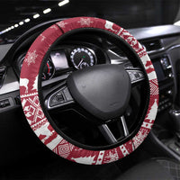 Latvia Christmas Steering Wheel Cover Priecigus Ziemassvetkus - Wonder Print Shop