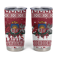 Latvia Christmas Tumbler Cup Priecigus Ziemassvetkus - Wonder Print Shop
