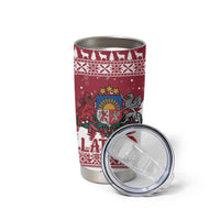 Latvia Christmas Tumbler Cup Priecigus Ziemassvetkus - Wonder Print Shop
