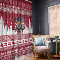 Latvia Christmas Window Curtain Priecigus Ziemassvetkus - Wonder Print Shop