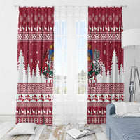 Latvia Christmas Window Curtain Priecigus Ziemassvetkus - Wonder Print Shop