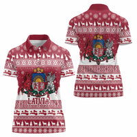 Latvia Christmas Women Polo Shirt Priecigus Ziemassvetkus - Wonder Print Shop
