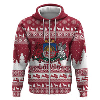 Latvia Christmas Zip Hoodie Priecigus Ziemassvetkus - Wonder Print Shop