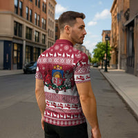 Latvia Christmas Zipper Polo Shirt Priecigus Ziemassvetkus - Wonder Print Shop