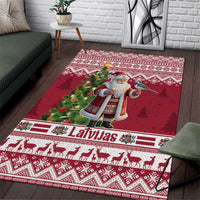 Latvia Christmas Area Rug Ziemassvetku Vecitis Christmas Pattern - Wonder Print Shop