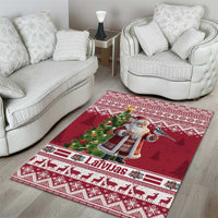 Latvia Christmas Area Rug Ziemassvetku Vecitis Christmas Pattern - Wonder Print Shop