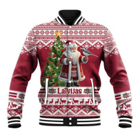 Latvia Christmas Baseball Jacket Ziemassvetku Vecitis Christmas Pattern - Wonder Print Shop