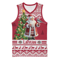 Latvia Christmas Basketball Jersey Ziemassvetku Vecitis Christmas Pattern - Wonder Print Shop