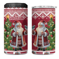 Latvia Christmas 4 in 1 Can Cooler Tumbler Ziemassvetku Vecitis Christmas Pattern - Wonder Print Shop