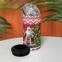 Latvia Christmas 4 in 1 Can Cooler Tumbler Ziemassvetku Vecitis Christmas Pattern - Wonder Print Shop