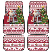 Latvia Christmas Car Mats Ziemassvetku Vecitis Christmas Pattern - Wonder Print Shop