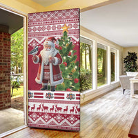 Latvia Christmas Door Cover Ziemassvetku Vecitis Christmas Pattern - Wonder Print Shop