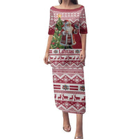 Latvia Christmas Family Matching Puletasi and Hawaiian Shirt Ziemassvetku Vecitis Christmas Pattern - Wonder Print Shop