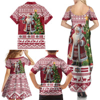 Latvia Christmas Family Matching Summer Maxi Dress and Hawaiian Shirt Ziemassvetku Vecitis Christmas Pattern - Wonder Print Shop