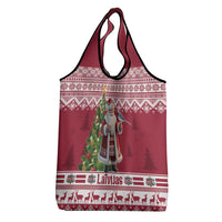 Latvia Christmas Grocery Bag Ziemassvetku Vecitis Christmas Pattern - Wonder Print Shop