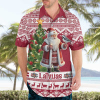 Latvia Christmas Hawaiian Shirt Ziemassvetku Vecitis Christmas Pattern - Wonder Print Shop