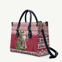 Latvia Christmas Leather Bag Ziemassvetku Vecitis Christmas Pattern - Wonder Print Shop