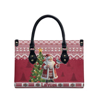 Latvia Christmas Leather Bag Ziemassvetku Vecitis Christmas Pattern - Wonder Print Shop