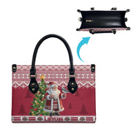Latvia Christmas Leather Bag Ziemassvetku Vecitis Christmas Pattern - Wonder Print Shop