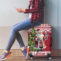 Latvia Christmas Luggage Cover Ziemassvetku Vecitis Christmas Pattern - Wonder Print Shop