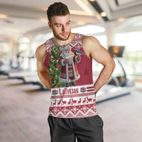 Latvia Christmas Men Tank Top Ziemassvetku Vecitis Christmas Pattern - Wonder Print Shop