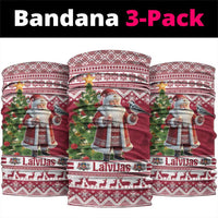 Latvia Christmas Neck Gaiter Ziemassvetku Vecitis Christmas Pattern - Wonder Print Shop