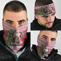 Latvia Christmas Neck Gaiter Ziemassvetku Vecitis Christmas Pattern - Wonder Print Shop