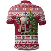 Latvia Christmas Polo Shirt Ziemassvetku Vecitis Christmas Pattern - Wonder Print Shop