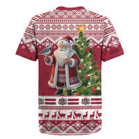 Latvia Christmas Rugby Jersey Ziemassvetku Vecitis Christmas Pattern - Wonder Print Shop