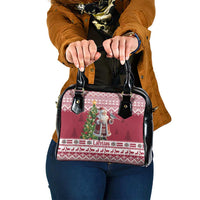 Latvia Christmas Shoulder Handbag Ziemassvetku Vecitis Christmas Pattern - Wonder Print Shop
