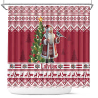 Latvia Christmas Shower Curtain Ziemassvetku Vecitis Christmas Pattern - Wonder Print Shop
