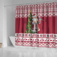 Latvia Christmas Shower Curtain Ziemassvetku Vecitis Christmas Pattern - Wonder Print Shop