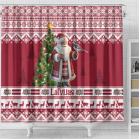 Latvia Christmas Shower Curtain Ziemassvetku Vecitis Christmas Pattern - Wonder Print Shop