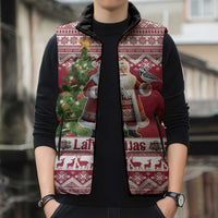 Latvia Christmas Sleeveless Puffer Jacket Ziemassvetku Vecitis Christmas Pattern - Wonder Print Shop